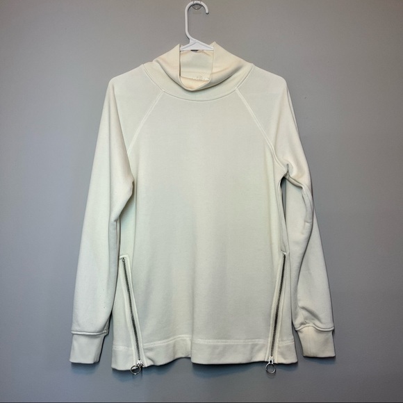 Workshop Off White Cowl Neck Sweater Casual Sweatshirt with pockets Size S - Picture 2 of 14
